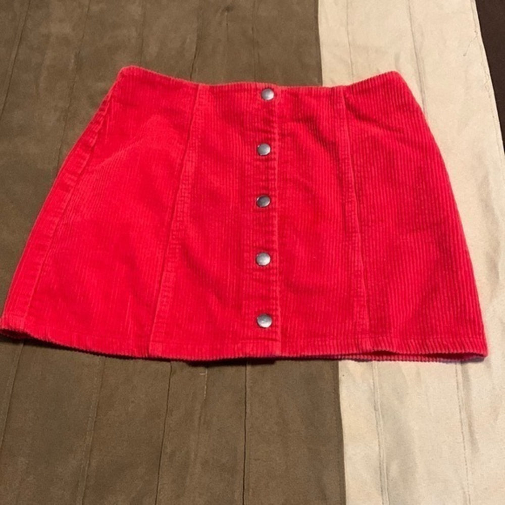 Forever 21 red corduroy mini skirt - Picture 1 of 1